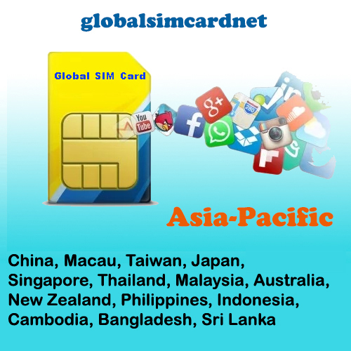 GSC-AS1: China/Asia1 -Pacific Travelling Internet LTE Global SIM Card 2-5GB/7-30 Days, Data only, no phone call and Text Message!